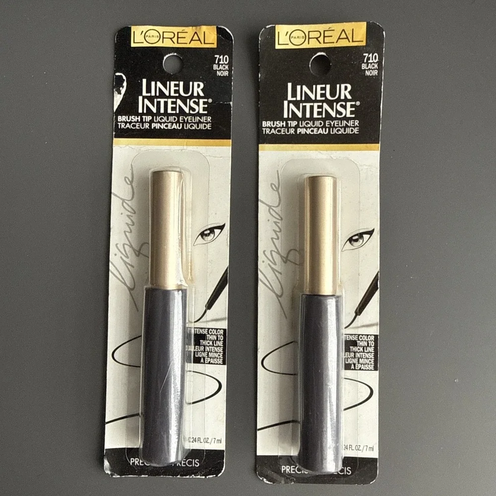 Lot x 2 L'Oreal Paris Lineur Intense Brush Tip Liquid Eyeliner Black 0.24oz